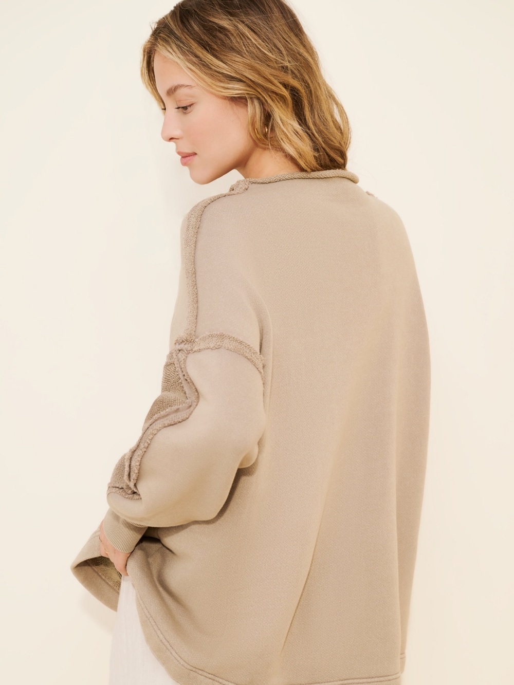 Free People We The Free Romy Roll Neck Sweatshirt Gray Oversized Small NWOT - Picture 3 of 9